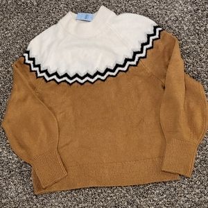 Ann Taylor petite balloon sleeve intarsia sweater